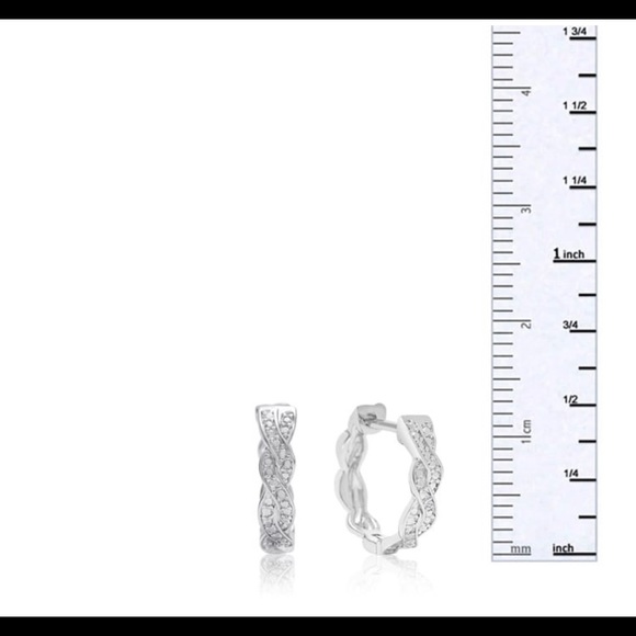 1️⃣0️⃣0️⃣NWOT Diamond Swirl Hoop Earrings BRAND NEW - Picture 8 of 8